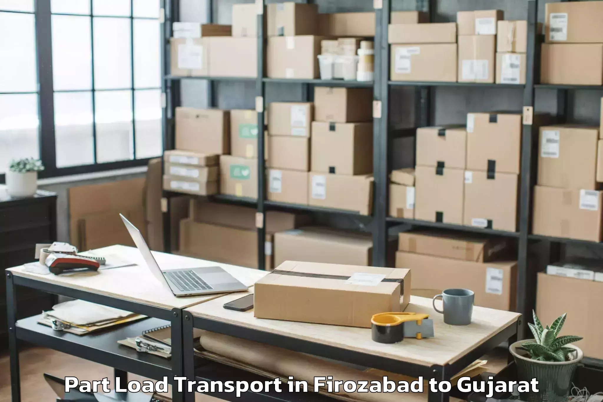 Leading Firozabad to Bhayavadar Part Load Transport Provider